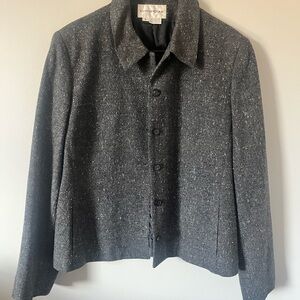 Evan Picone Tweed Button-Up Jacket
